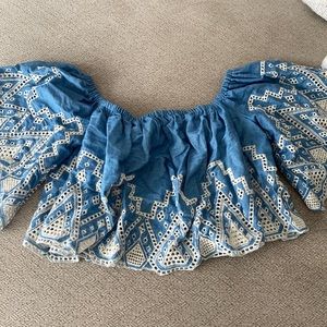 Cropped off the shoulder top